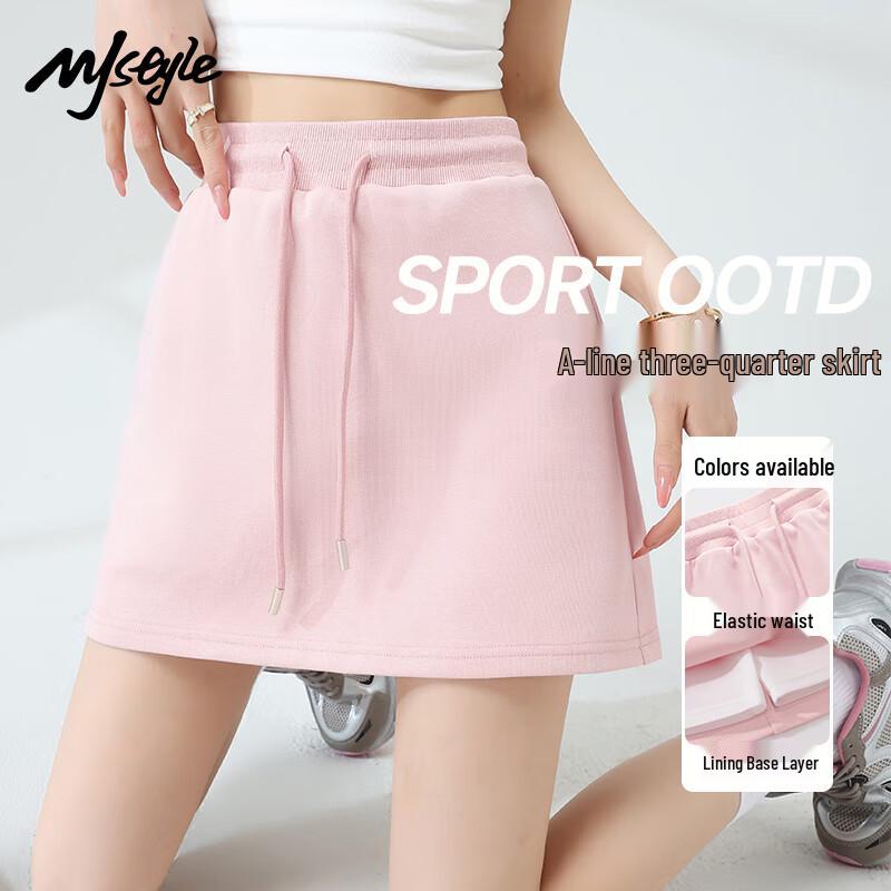

MJ STYLE Women s Drawstring High-Waist A-Line Mini Skirt L