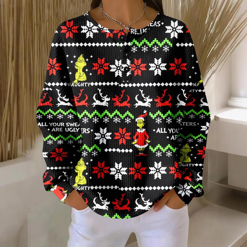 Women's Casual Shirts Long Sleeve Tops Button Up V Neck Loose Knit Fall Favorites For Women