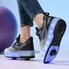 Scarpe da Skate per Bambini con Luce LED Sneakers Luminose Scarpe a Due Ruote per Ragazzi Ragazze con Ricarica USB