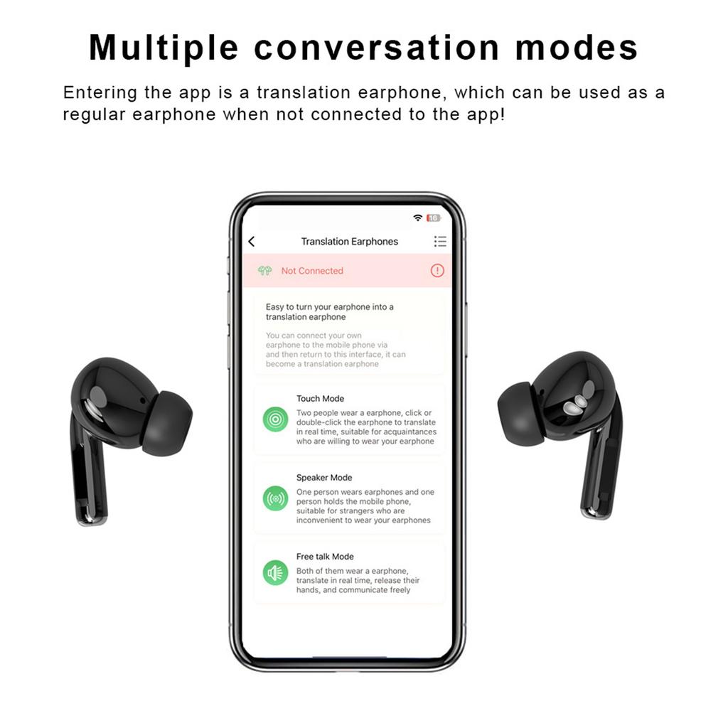 A8 Language Translator Earbuds Supports 100+ Languages Online TwoWay Translation Earbuds