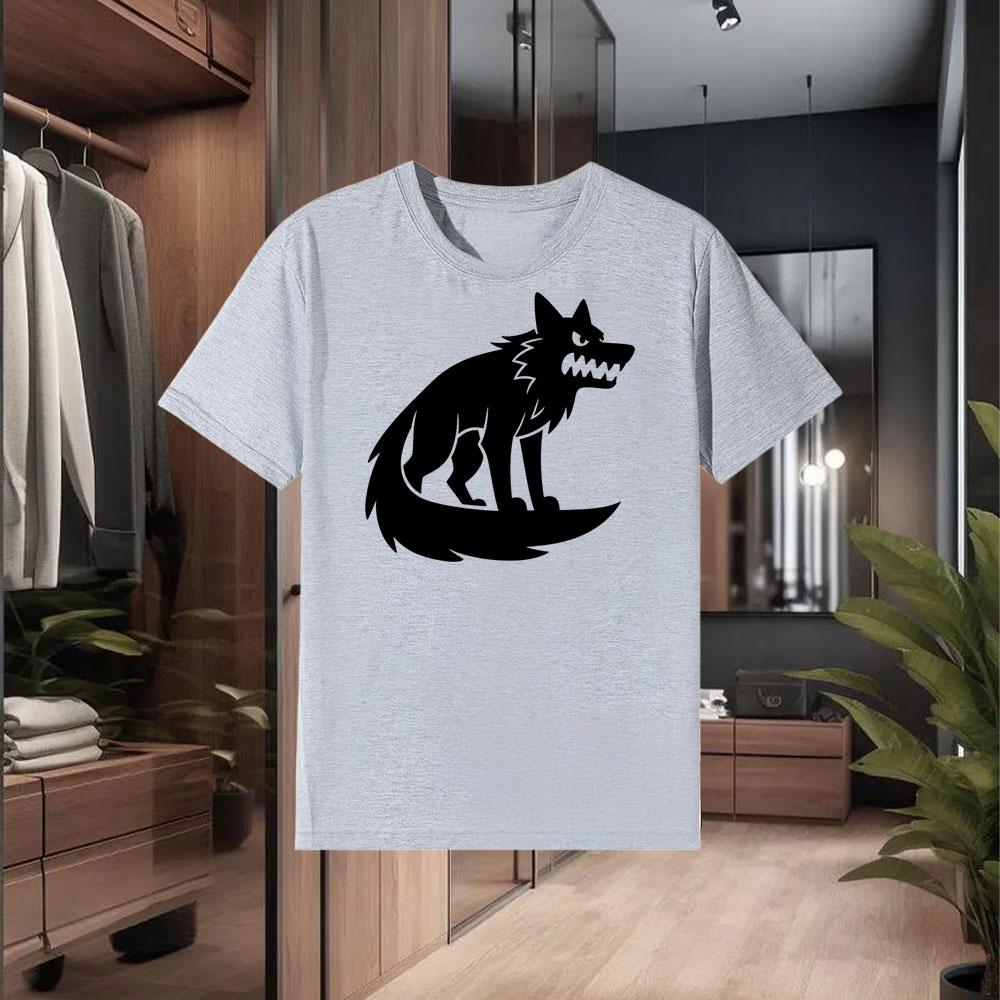 New 100% Premium Cotton T - Shirt with a Refined "Wolf King" Print   Superior Summer Loose- Fit  Breathability and Comfort