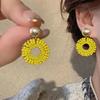 Silver Needle Crystal Round Stud Earrings: Fashionable Sweet and Fresh Light Luxury Dopamine Ear Jewelry.