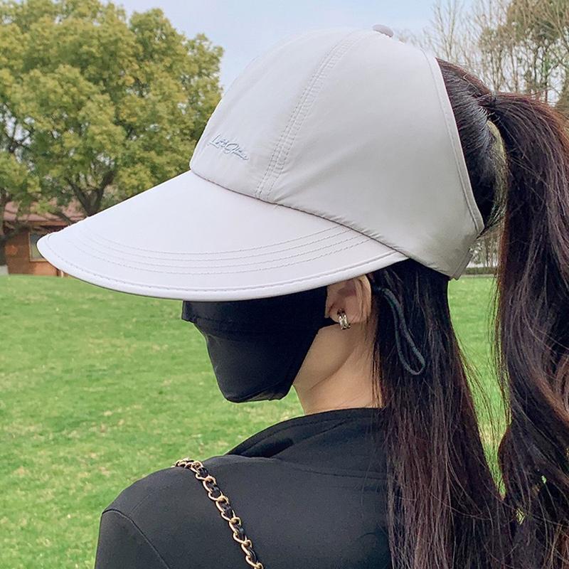 2026 Style Oversized Brim Sunscreen Hat For Women And Men Outdoor Baseball Cap Quick-Drying Duckbill Cap Open Top Sun Hat