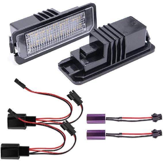 2pcs LED License Plate Lights Number Lamp for MK5 GTI MK6 MK7 Golf 5 Glof 6 Golf 7 New Beetle Passat CC Rabbit Eos Phaeton Polo Lupo Powered by Xenon