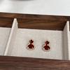 New Chinese-style white red gourd light luxury stud earrings 2025 great-looking earrings are suitable for Chinese New Year