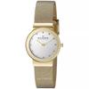 Pulseira de Malha Dourada Freja Relógio Feminino Cristalizado Relógio de Pulso Feminino Aço Inoxidável Nylon Mineral 30m 26mm 358SGGD