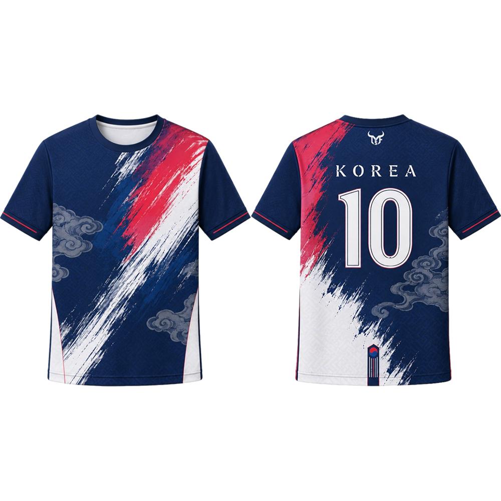 Korejský Vintage Fotbalový Dres s Potiskem Oblaků Pánský Prodyšný a Rychleschnoucí Letní Venkovní Sportovní Tričko Unisex Kulatý Výstřih Ležérní Top