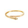 Double Head & Tail Diamond Snake Bone Bangle: Stylish Open Design, Fashion Trend
