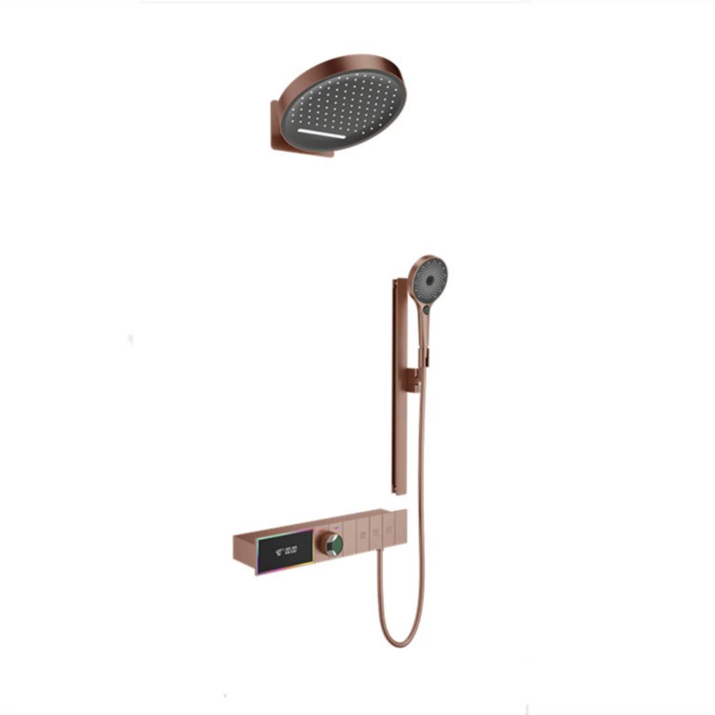 Smart Multifunction Brushed Rose Gold Bathroom Shower Faucet Concealed Rainfall Shower Faucet Ceiling Black Bath Shower Mixer
