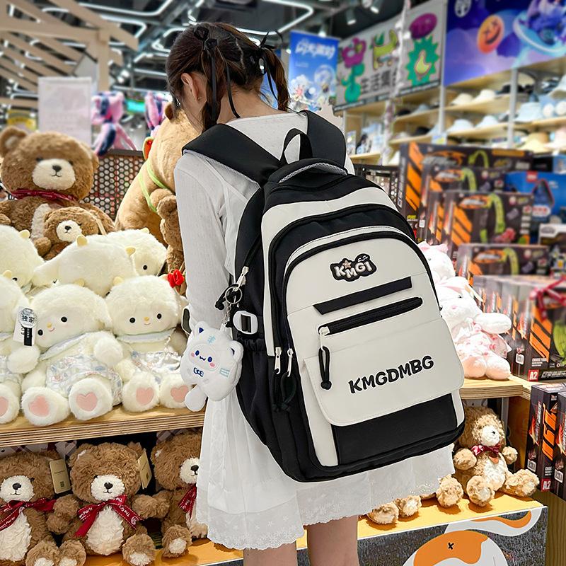 Large Capacity Backpack Junior High School High School Student Casual Backpack Women's Fashion Travel High Value Spine Protection Student Schoolbag