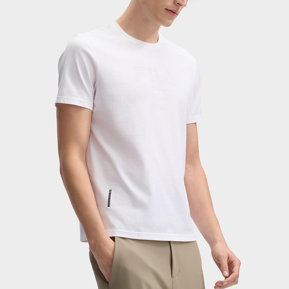 Fila White Series Simple Casual Solid Color Breathable T-Shirt Men Tops F11M513102F-WT