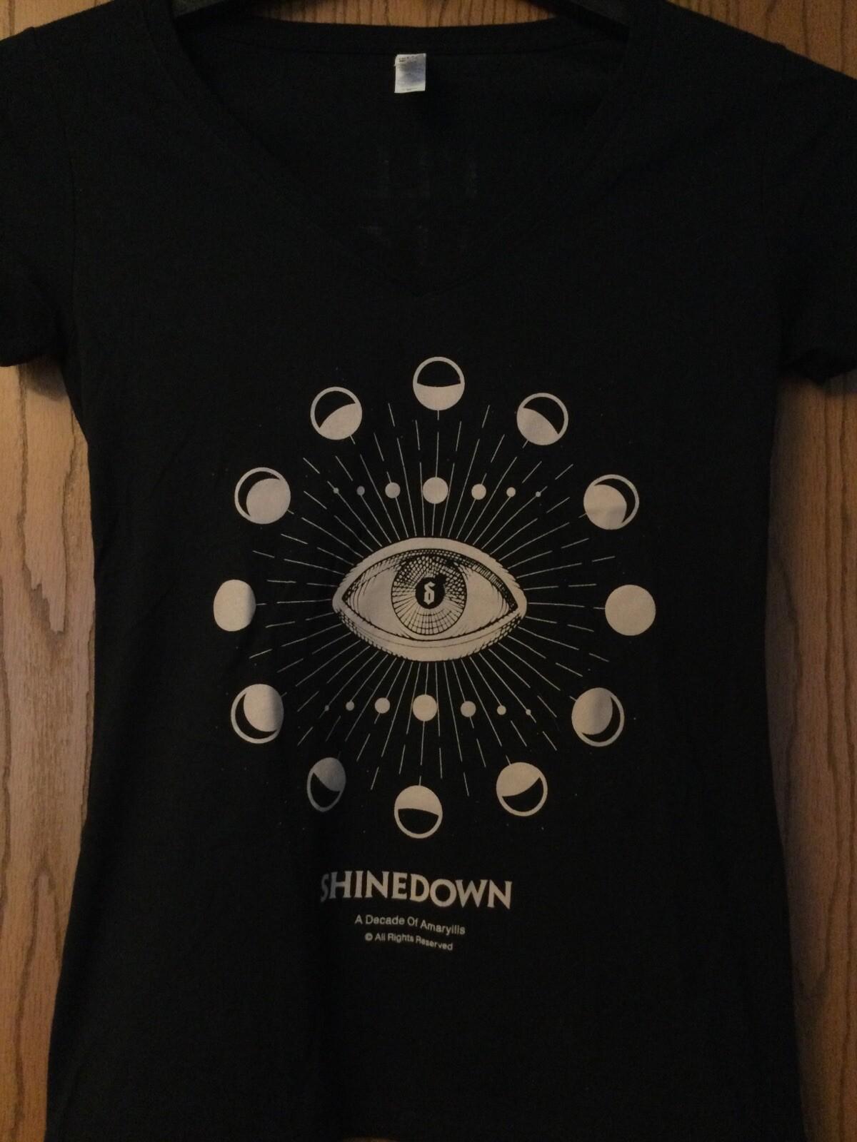 Shinedown - “A Decade Of Amaryllis” - Black Shirt - Ladies - V Neck - 2 Side - M XL