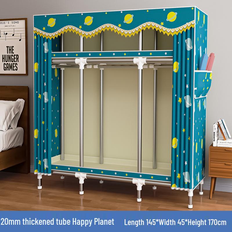 Thickened Steel Pipe Fabric Wardrobe for Dorm or Bedroom Storage