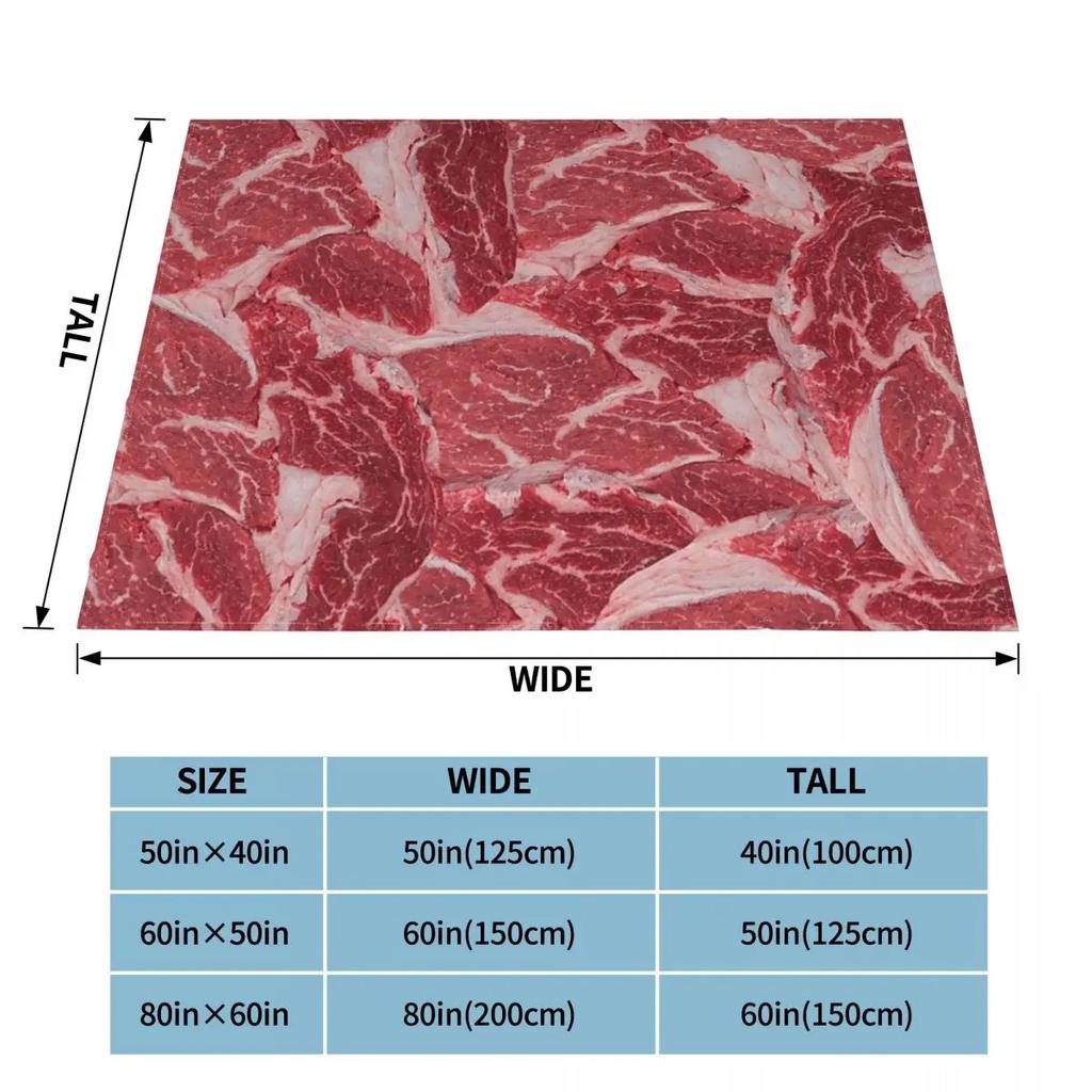 Meat Printing Blanket Flannel Textile Breathable Lightweight Throw Blankets for Home Outdoor Bedspread Blanket Flannel Textile