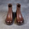 British Style Retro Genuine Leather Soft-soled Zipper Boots Cowhide Chelsea Fashion Ankle Boots