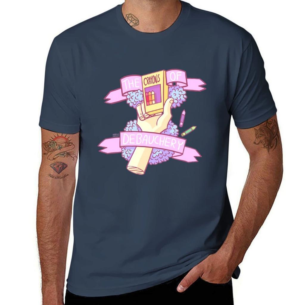 The Crayons Of Debauchery Tshirt Big Size Short Sleeve Casual Top Tshirt