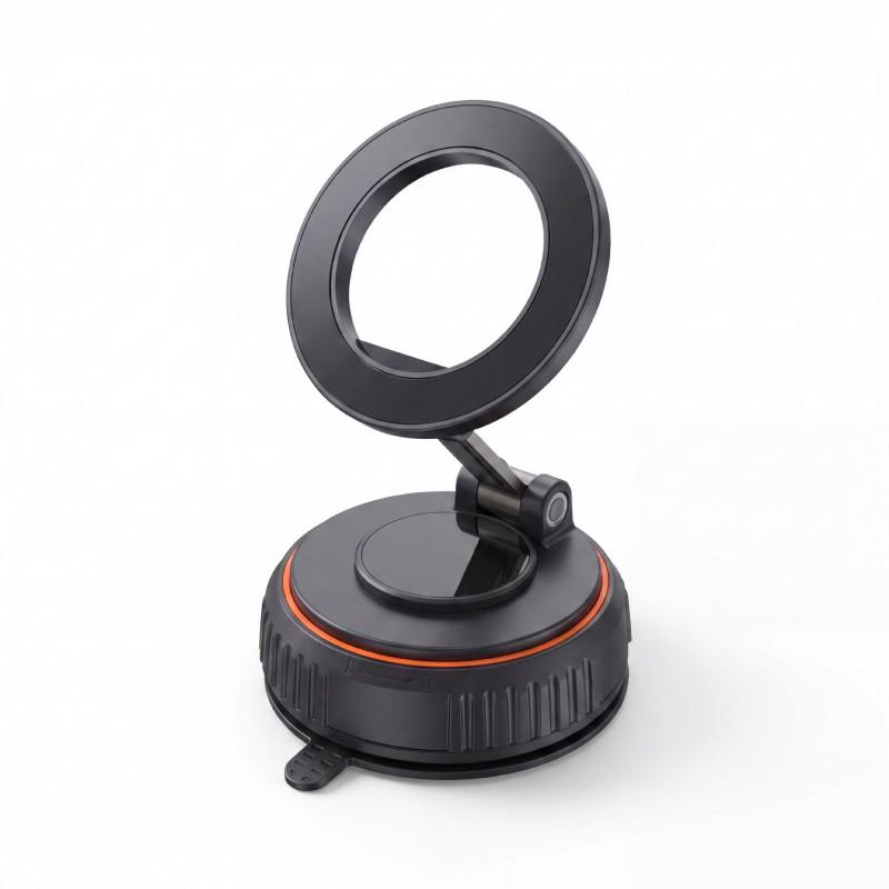 Car Phone Mount With Magnetic Vacuum Suction IPhone 360 Rotating Dashboard Holder ABS Zinc Alloy