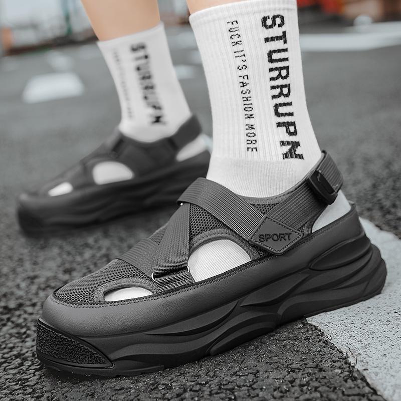 Sports and Leisure Thick Bottom Flat Sandals Men's Sandals Soft and Comfortable Ventilate Wear-resistant Round Toe Summer New