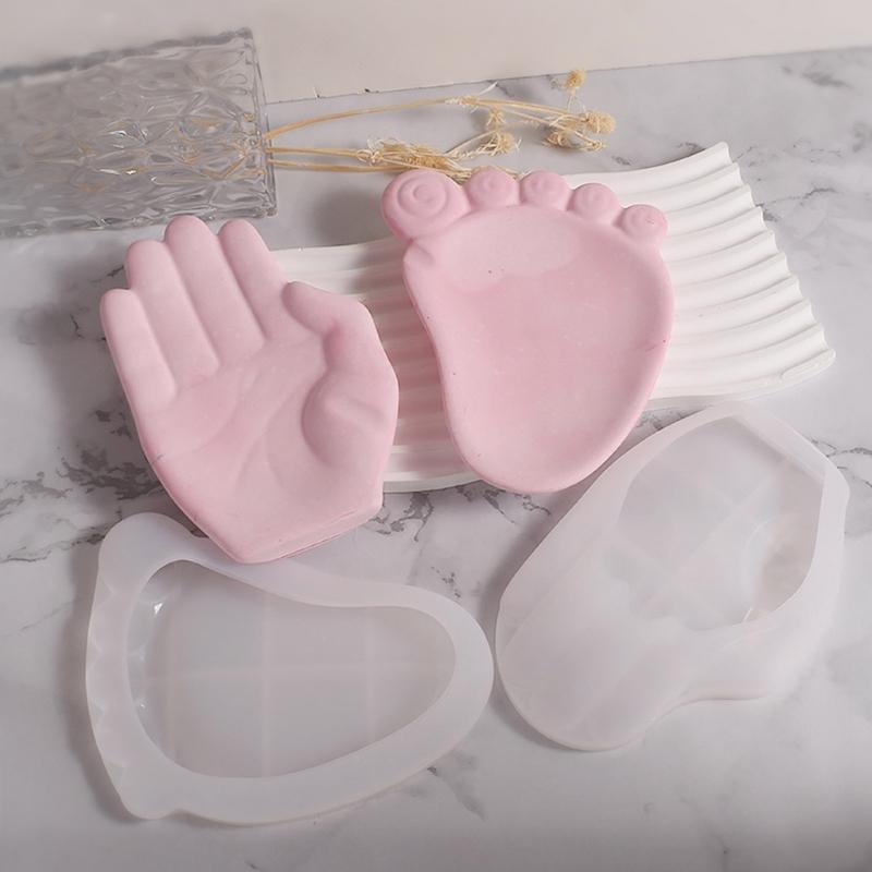 Silicone Mold Foot/Hand Shape Mold Jewelry Tray Mold Soap Dish Epoxy Resin Silicone Mold Storage Container Resin Molds