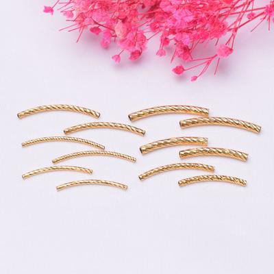 10pcs Non-Fading 24K Vacuum Gold Gypsy Tube Elbow Car Flower Flash Tube Diy Handmade Beaded Bracelet Necklace Tube Accessories