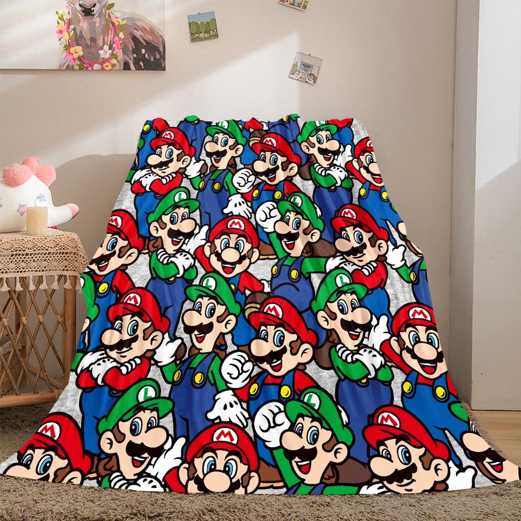 Mario Bros Soft Flannel Blanket Lightweight Cozy Microfiber Blanket for Couch Bed LXR99