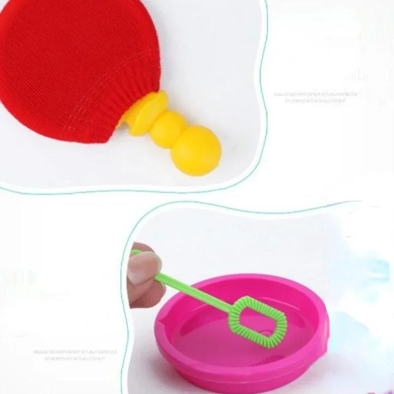Children's Ping Pong Paddles Bubble Magic Bubble Blowing Outdoor Interactive Game for Kids