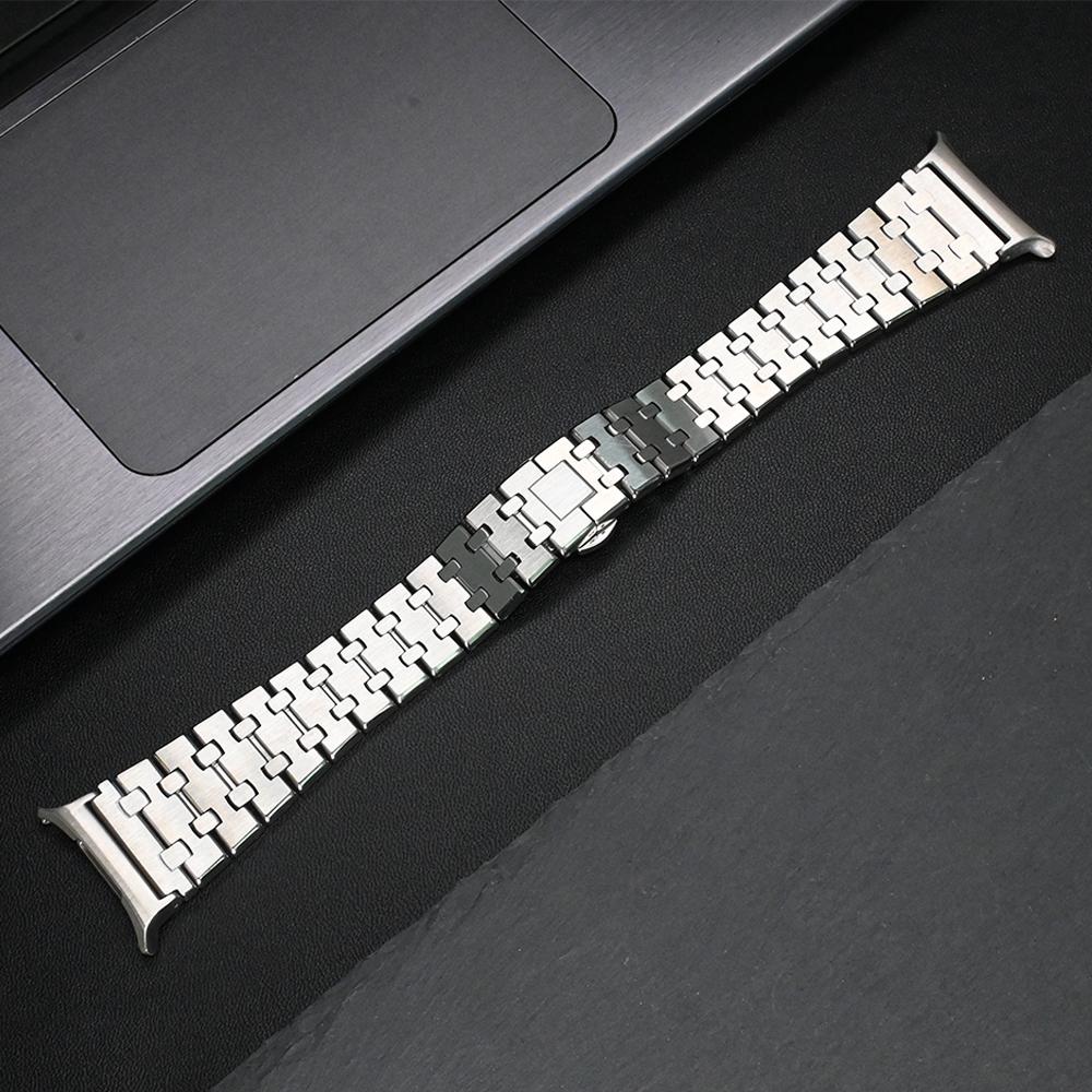 

Man Metal Wristband for Samsung Galaxy Watch Ultra 2 Stainless Steel Link Strap for Samsung Galaxy Ultra 47mm Repalced Correa Galaxy 8 44mm 40mm срібний