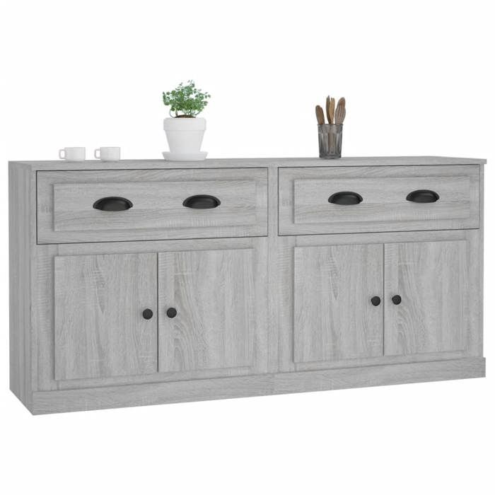 Buffet - Maison Exclusive - Sonoma gris - Bois d'ingénierie - 2 pcs (70 x 35,5 x 67,5 cm)