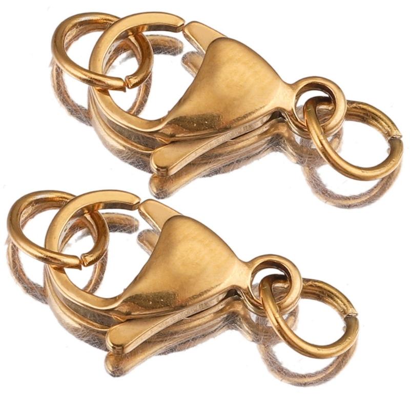 Stainless Steel Lobster Claw Clasps for Jewelry Making Portable Lobster Clasps Rings Necklace Bracelet Connectors