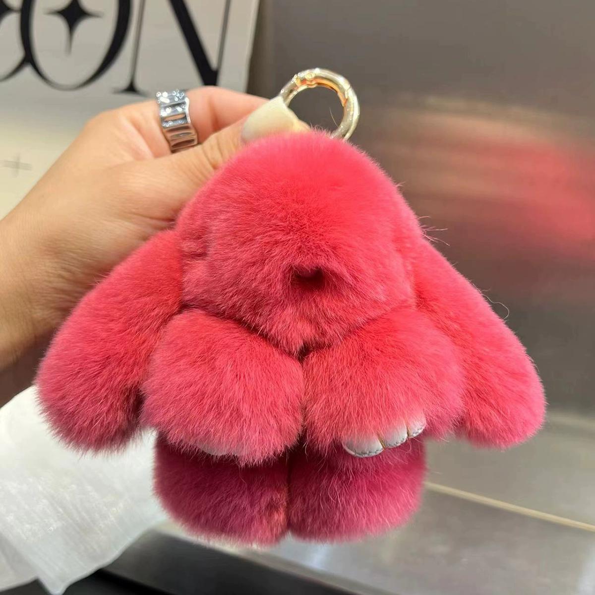 

Корейская милая кукла-кролик Рекс, брелок для ключей от машины, мини-сумка, плюшевый мертвый кулон-кролик