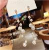 Korean ins cold wind niche design stud earrings, long tassel fashion earrings, diamond-encrusted mango star tassel earrings