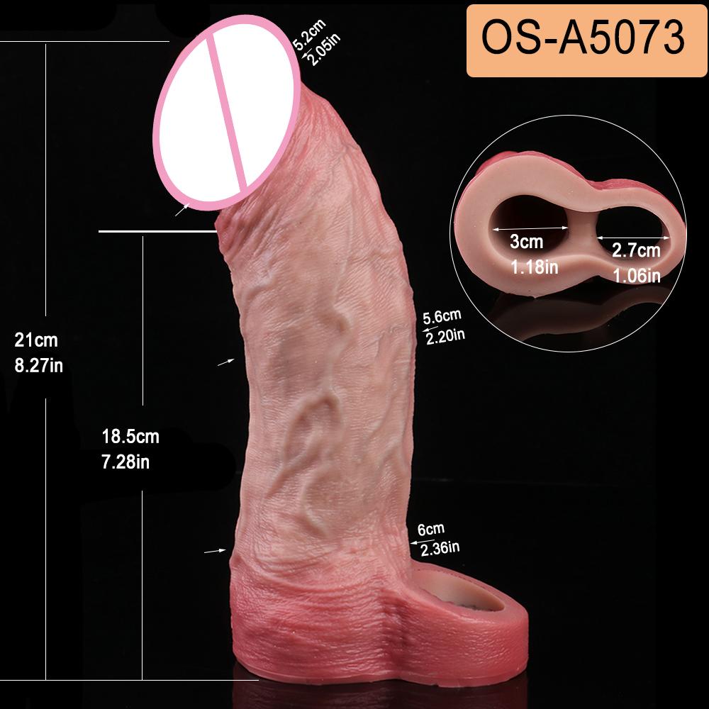 SXXY Real Veins Lifelike Closed Head Penis Sleeve For Men Dick Enlargement Silicone Reusable Condom Sex Products For Adult