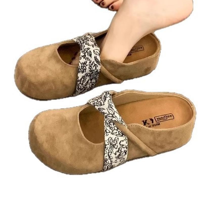 White Deer Spring and Summer New Fashion Versatile Small Height Increase Soft Bottom Baotou Slippers