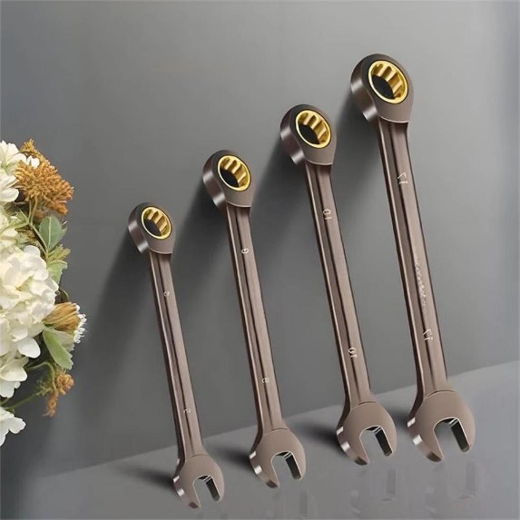 Black Coated Ratchet – Industrial Grade Compact Double-Ended Auto-Reverse Bidirectional Labor-Saving Wren 18mm