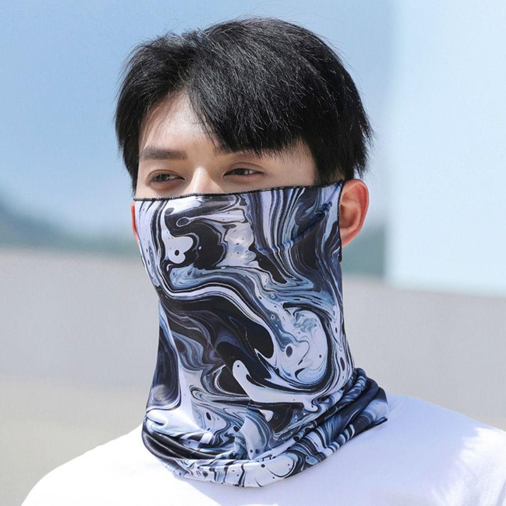 Summer lce Silk Breathable Bandana Cycling Running Scarf Riding Hiking Sports Face Mask Cover Cool Scarf Men Women