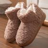 Men's and Women's Winter Waterproof Cotton Slippers - Silent, Plush, Warm, Thick Sole, Closed Heel, Deodorant Down Cloth