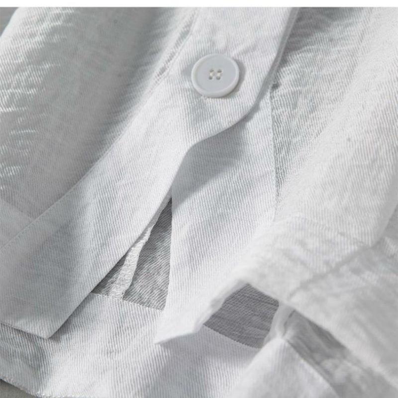 Women's Summer Loose Light Short Jacket Solid Colour Simple Leisure Age Reduction Long-sleeved Sun Shirt