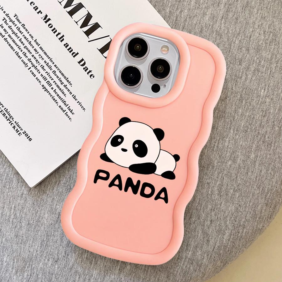 Cartoon Panda Case for iPhone 12 11 14 8 16 Pro Max 15 Plus XR 13 17 Air Soft Phone Cover