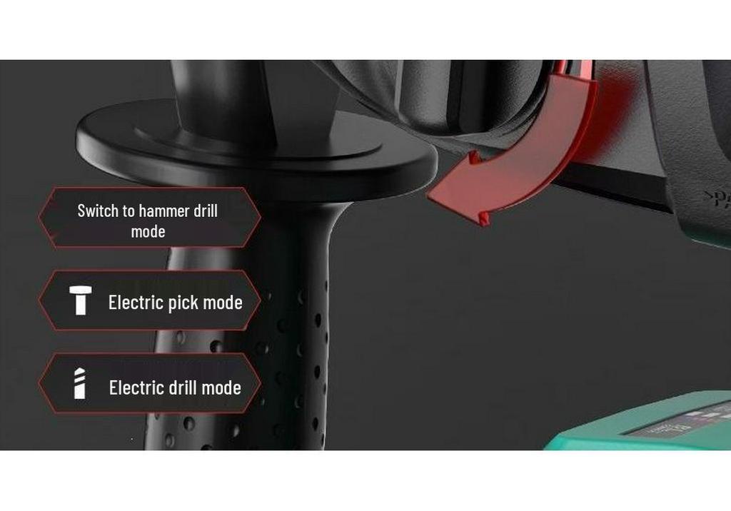 High-Power Cordless Brushless Rotary Hammer Drill - 3-in-1 Electric Impact Tool with Lithium Battery for Concrete.