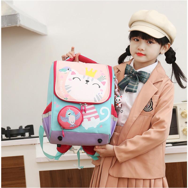 Adorable Cartoon Nylon Backpack For Boys And Girls In Primary School Large Capacity