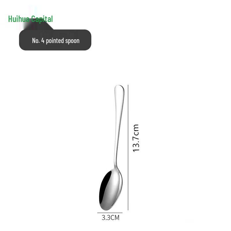 HUIHUADU 304 Stainless Steel Pointed Dessert Spoons (6-Piece Set)
