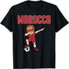 Dabbing Jongen Marokko Voetbalfans Shirt Marokkaanse Vlag T-shirt