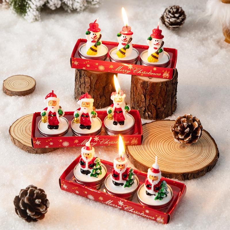 Christmas Eve Snowman Candle Decoration for Window Display