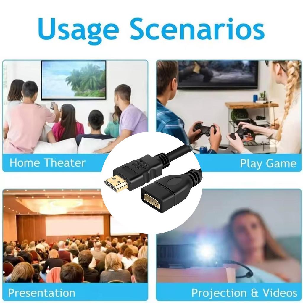 2.0 HDMI Compatible Extension Cable HDR 4K 60Hz Male to Female Adapter High Speed Extender Cord For Switch2 PS5 Laptop PC HDTV
