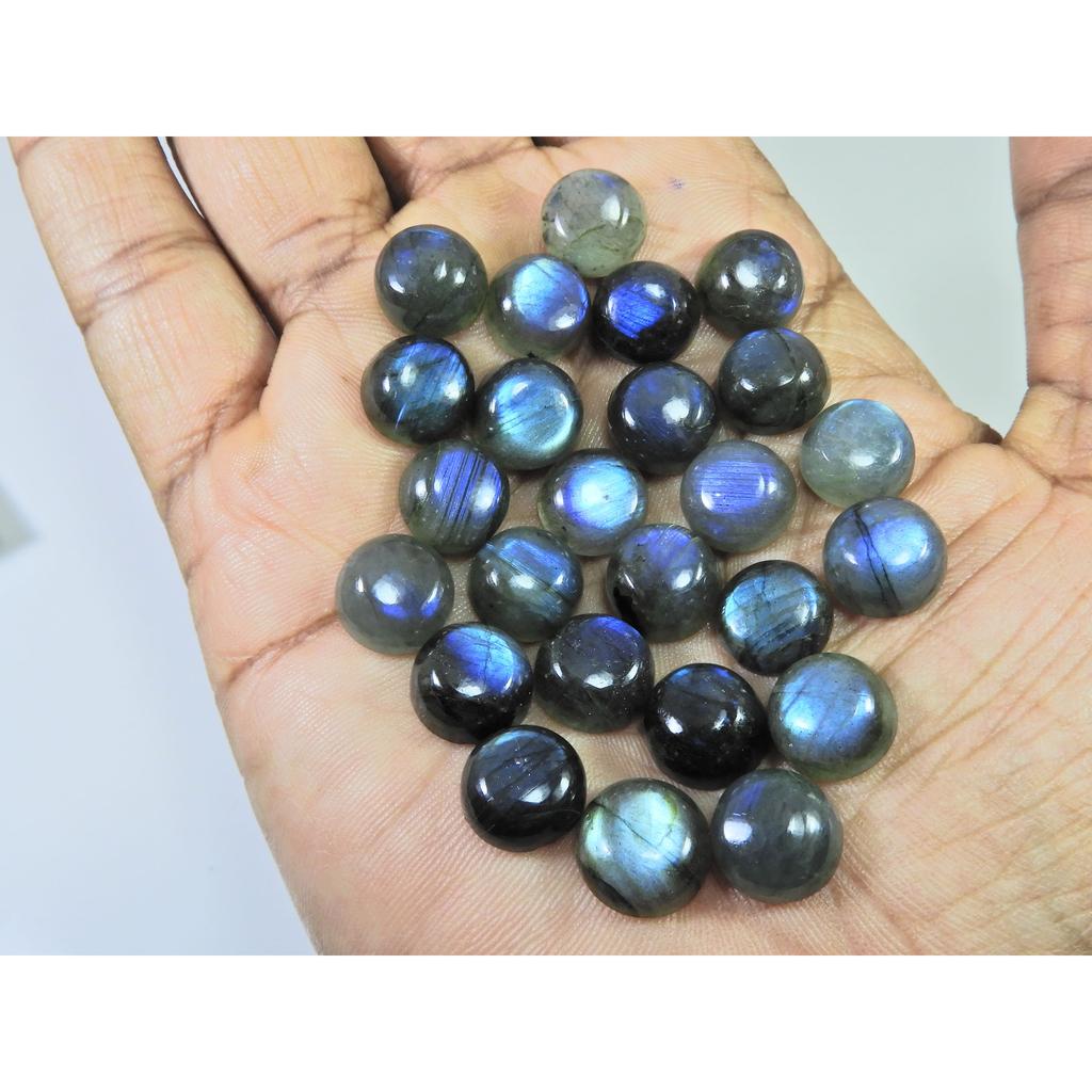 11X11MM Natural Labradorite Blue Round Cabochon Loose Gemstone 25Pcs Lot C-1047