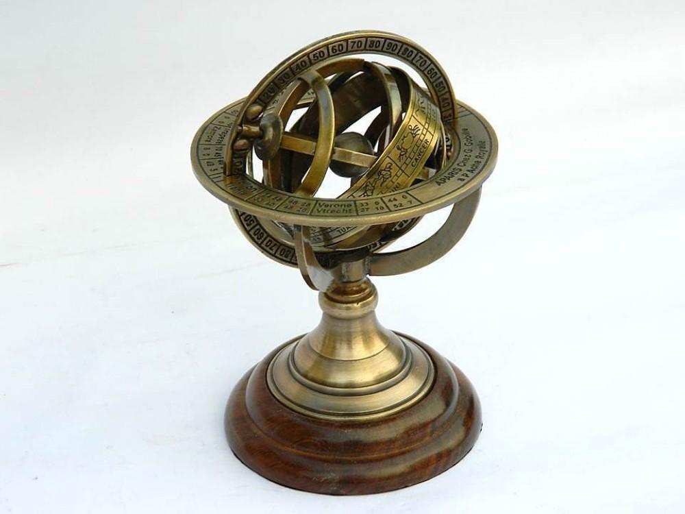 Brass Armillary Sphere Astrolabe Maritime Nautical Collectible Globe