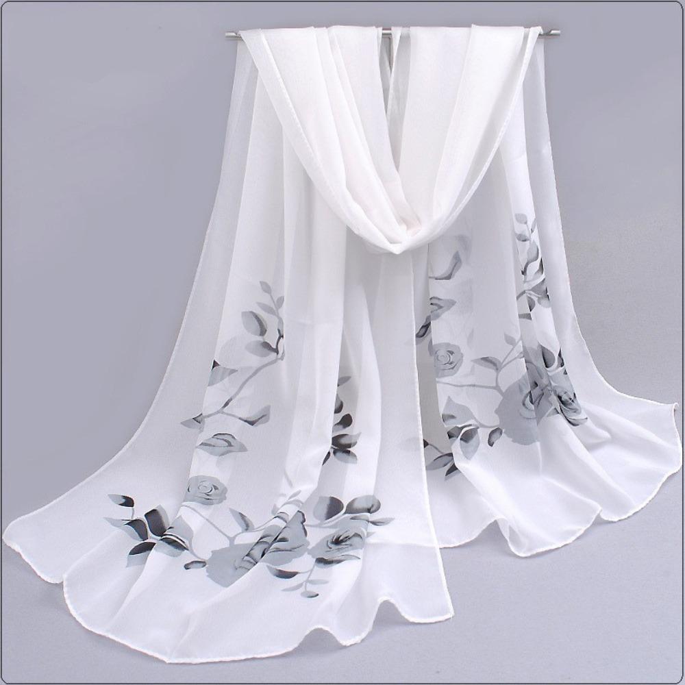 Brand Spring Summer Scarf Luxury Design Long Cape Shawl Fashion Chiffon Scarf  For Women Girls