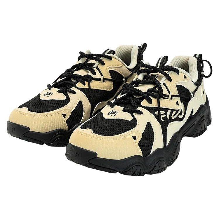 FILA Cat Paw 4.0 Fabric Synthetic Leather Trendy Low-Top Dad Shoes Men sneaker Black Brown F12M332113FBS