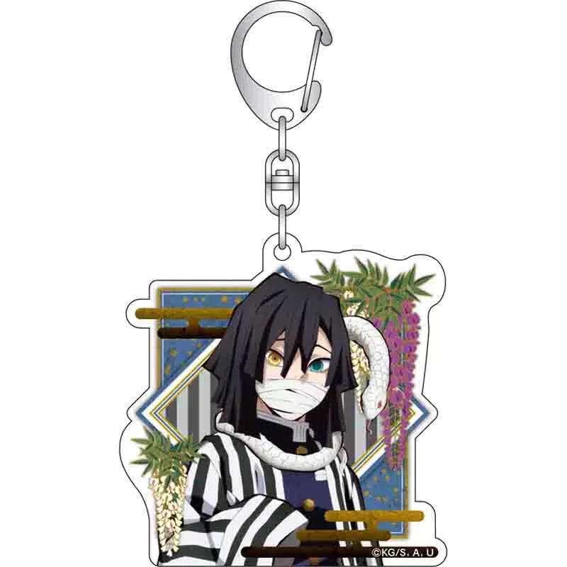 Keychain Pendant Anime Demon Slayer Kimetsu No Yaiba Kamado Tanjirou Double Sided HD Bag Pendant Gift For Fans Cosplay Props Jewelry Gift
