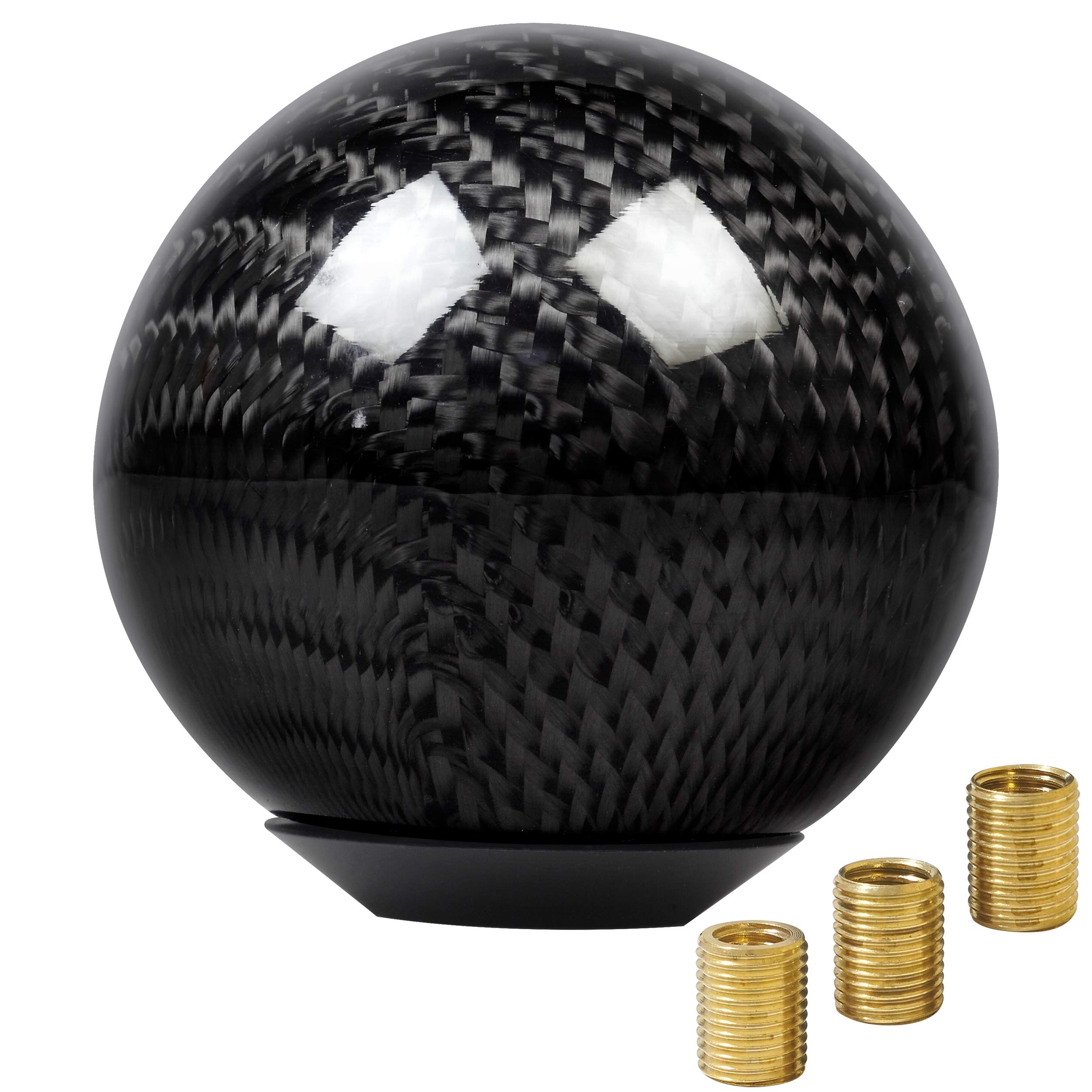 

Real Carbon Fiber Shift Fits Includes Pitch Conversion Compatible with Toyota and Trucks Knob/Lever, Round, M8, M10, M12, Honda, Nissan, Mazda, чёрный